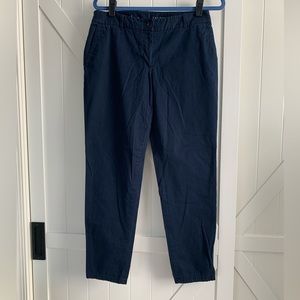 Talbots The Weekender Navy Blue Pants Size 6 Stretch Cotton Casual Chino Ankle